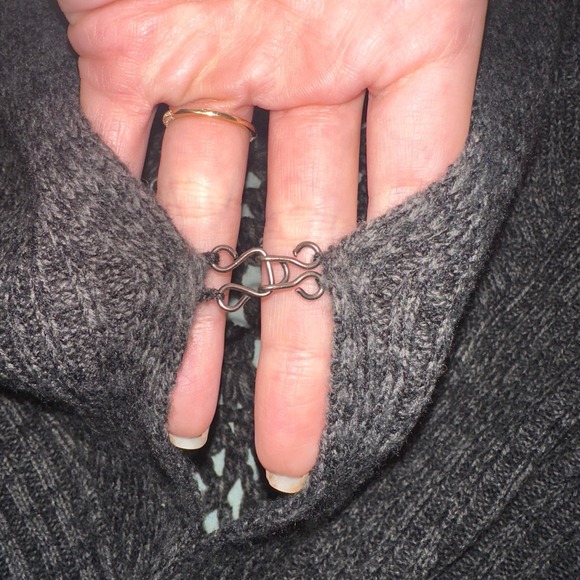 Free People 90s Open Front Knit Cape with Crochet Back Boho Festival One size - Picture 4 of 7